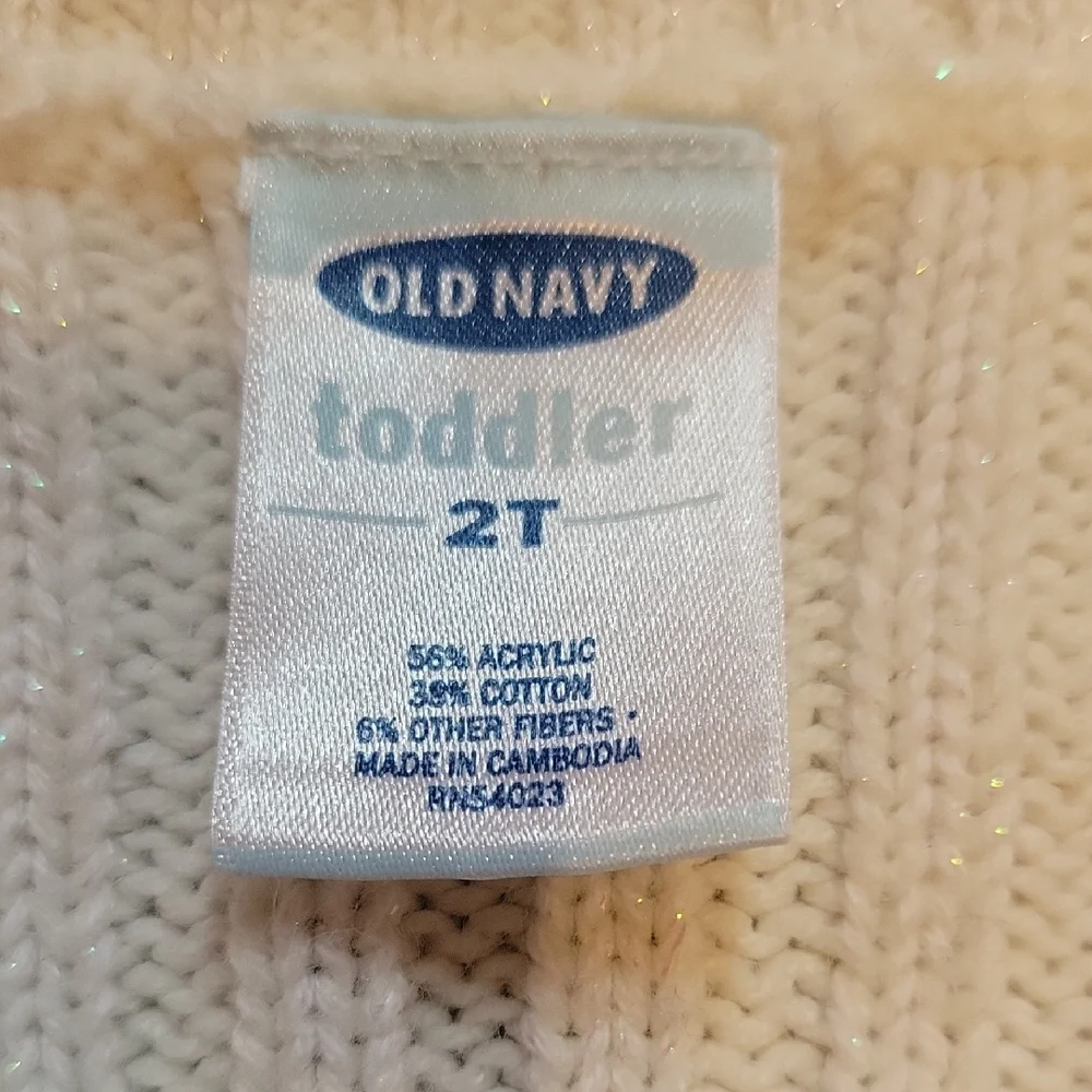 Old Navy Toddler White Knit Sweater Size 2T